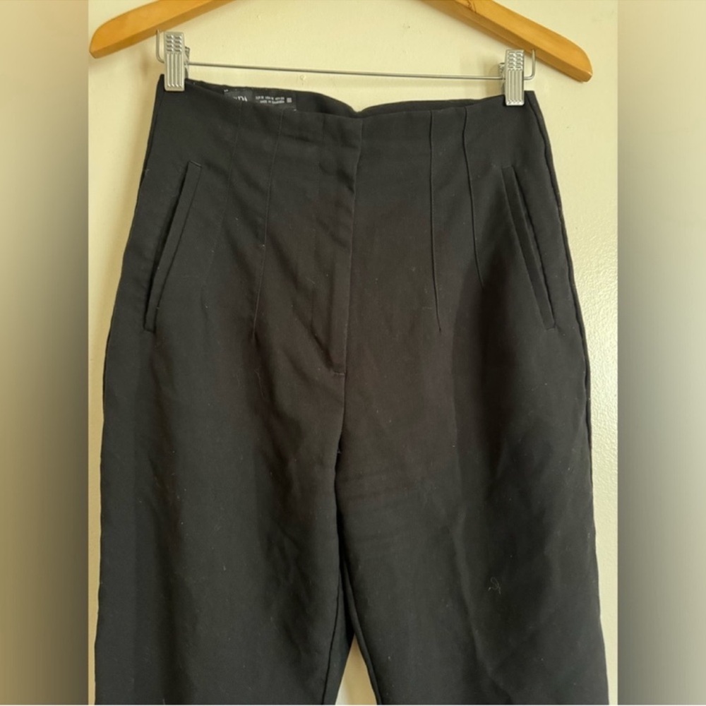 Zara Black Pleated Front Trousers - Picture 3 of 6